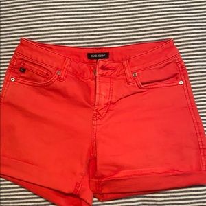 Colored denim shorts